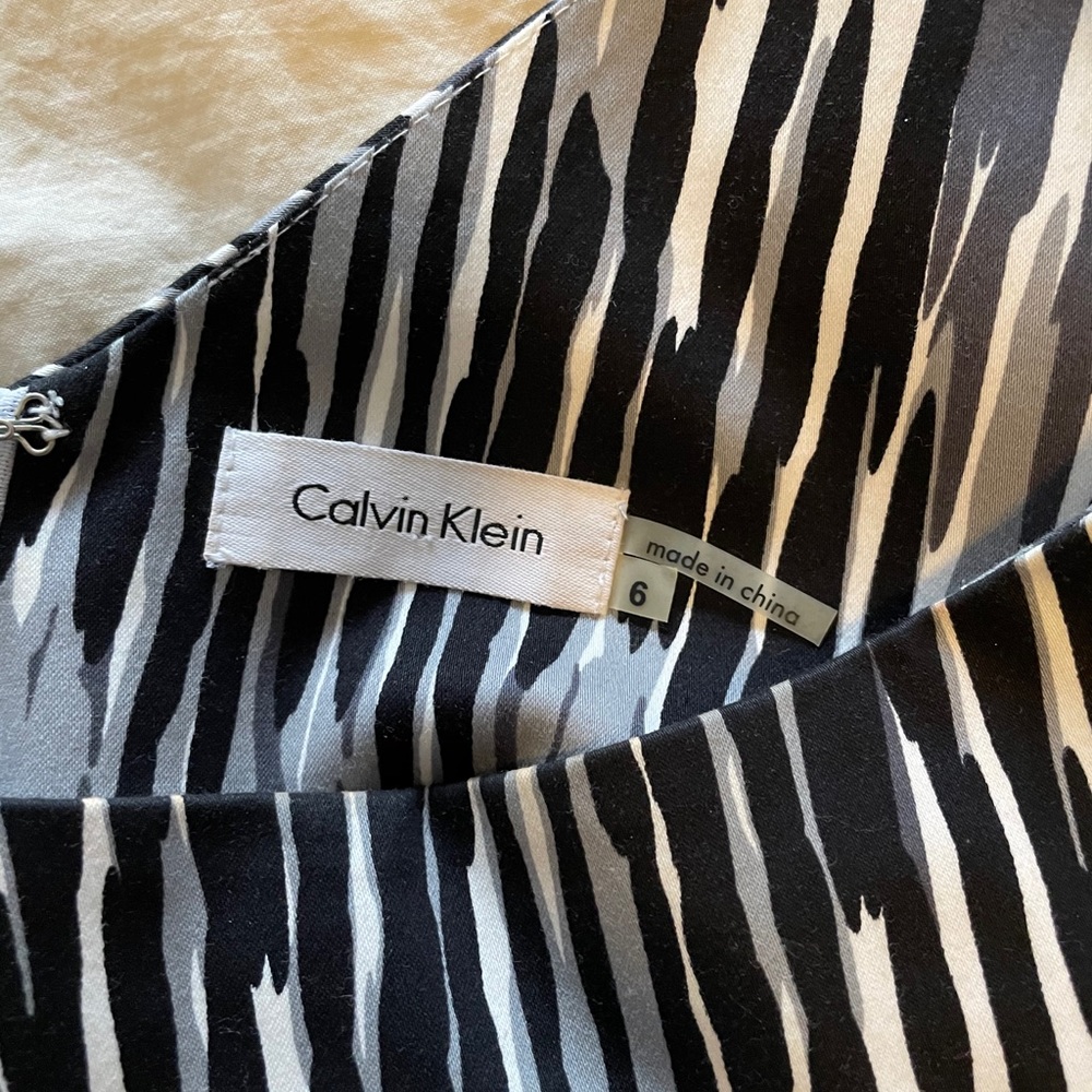 Calvin Klein black and white dress